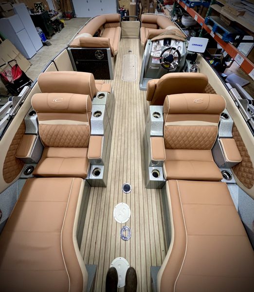 Tan marine seating and trim