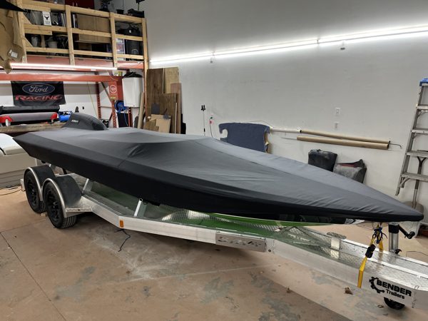 Fitted black marine cover