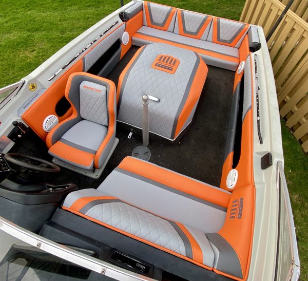 Orange and grey marine interior