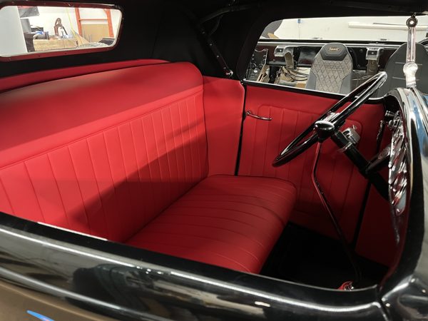 Red classic car upholstery